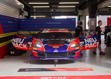 Ferrar in Pit Lane Garage