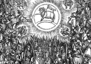 The Adoration of the Lamb Albrecht Durer Engraving