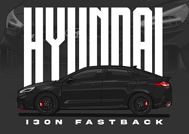 Hyundai i30N Fastback Car Illustration