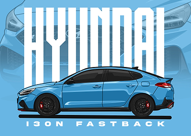 Hyundai i30N Fastback Car Illustration