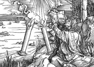 Saint John Eating the Book Albrecht Durer Engraving