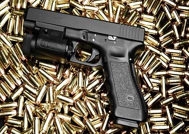 Glock pistol with ammunition