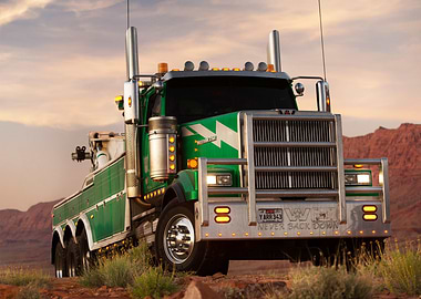 Green Western Star Tow Truck
