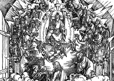 Saint John Before God and the Elders Albrecht Durer Engraving