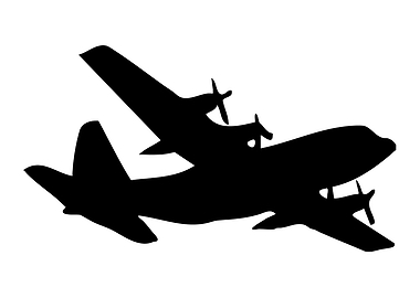 Black Airplane Silhouette on White Background