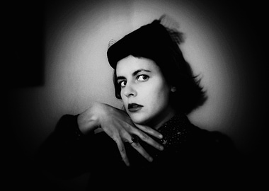 Black and White Portrait of Woman