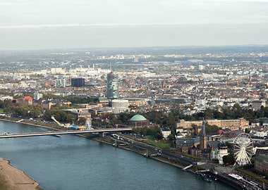 Duesseldorf cityscape aerial view