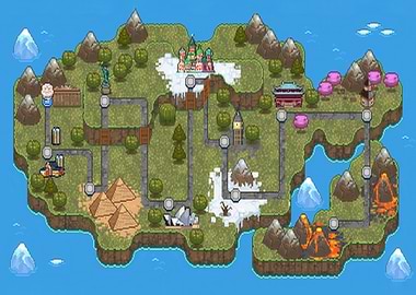 Pixel Art World Map