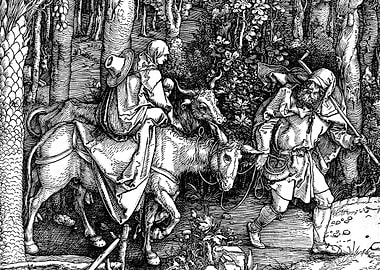 Flight into Egypt Albrecht Durer Engraving