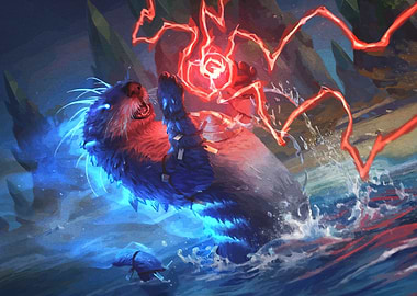 Magical Otter in Water