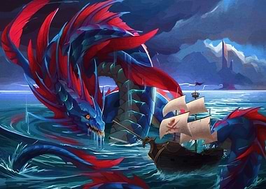 Sea Serpent vs Pirate Ship