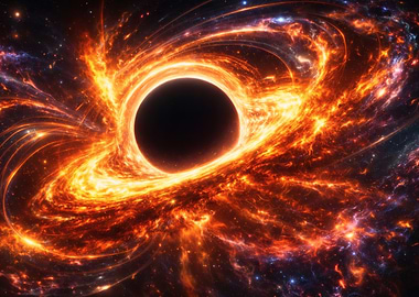 Fiery Black Hole in Space