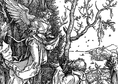The Angel Appears to Joachim Albrecht Durer Engraving