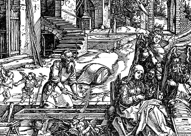 Rest on the Flight into Egypt Albrecht Durer Engraving