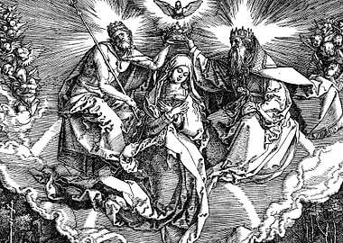 Assumption and Coronation of the Virgin Mary Albrecht Durer Engraving