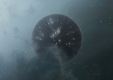 Abstract Sphere in a Cloudy Sky