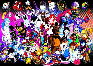 Indie Game Character Mashup Illustration