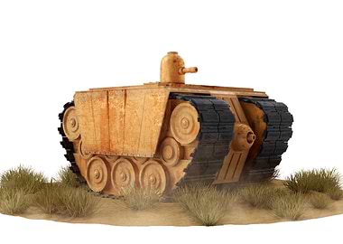 Vintage Tank on Sandy Terrain