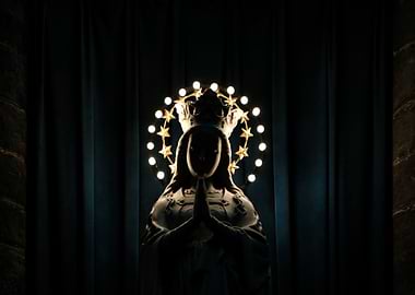 Illuminated Virgin Mary Statue