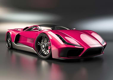 Sleek Pink Sports Car Studio Shot