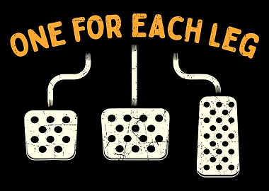 Funny Car Pedals Poster, ONE FOR EACH LEG Graphic, Driving Humor Wall Art Print