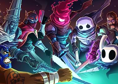 Indie Game Character Crossover Illustration