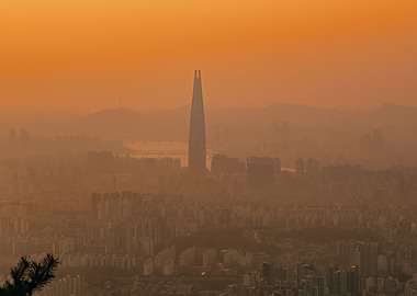 Seoul Skyline at Sunset