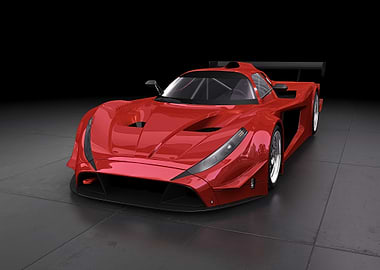 Red Sports Car on Display