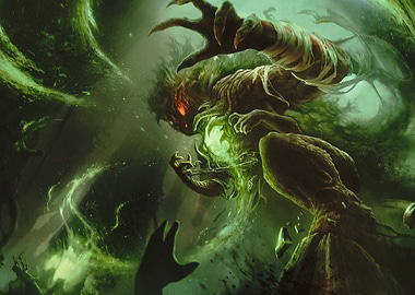 Undead Monster with Glowing Green Energy