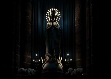 Illuminated Virgin Mary Statue
