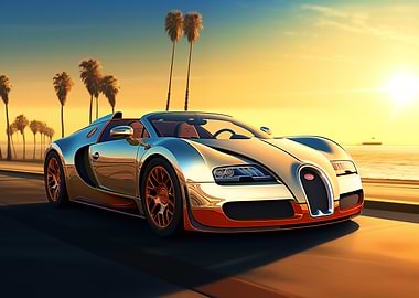 Bugatti Veyron on Coastal Road