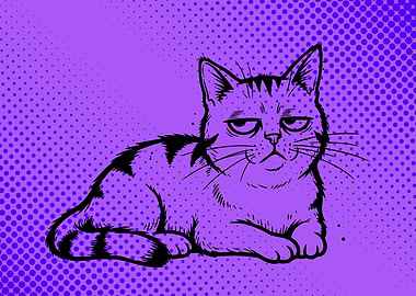 Grumpy Cat Purple Pop Art