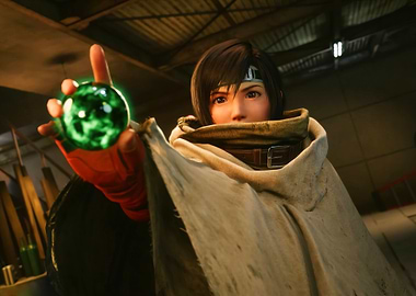 Yuffie Kisaragi with Materia