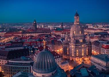 Dresden cityscape at dusk