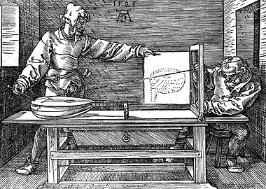 Draughtsman Drawing a Lute Albrecht Durer Engraving