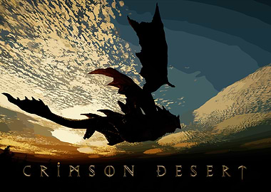 Crimson Desert Dragon Silhouette