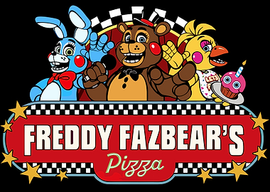 Freddy Fazbear's Pizza Cartoon Illustration