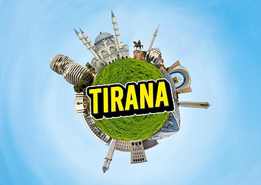 Tirana Cityscape Globe
