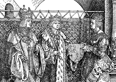 The Betrothal of Philip the Fair with Joan of Castile Albrecht Durer Engraving