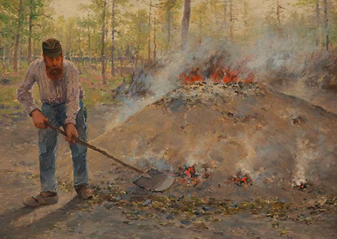Charcoal Burner Painting