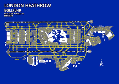 London Heathrow EGLL Airport Map