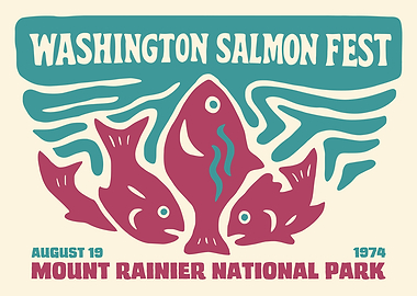 Washington Salmon Fest 1974 Poster