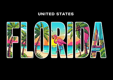 Florida United States Graphic Design