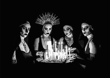Gothic Nuns with Candles