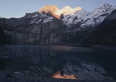 Mountain Lake Reflection at Oeschinen Lake