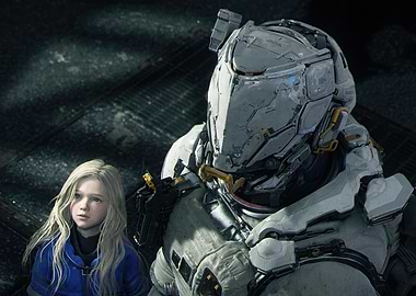 Girl and Armored Figure