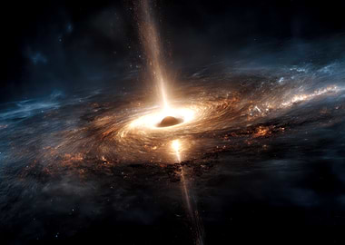 Black Hole Galaxy Radianting Energy