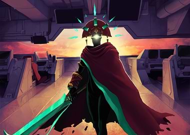 Sci-Fi Warrior with Glowing Sword