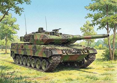 Leopard 2 Tank Illustration