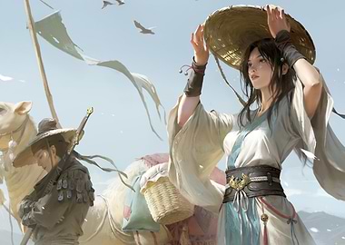 Asian Travelers with Camel